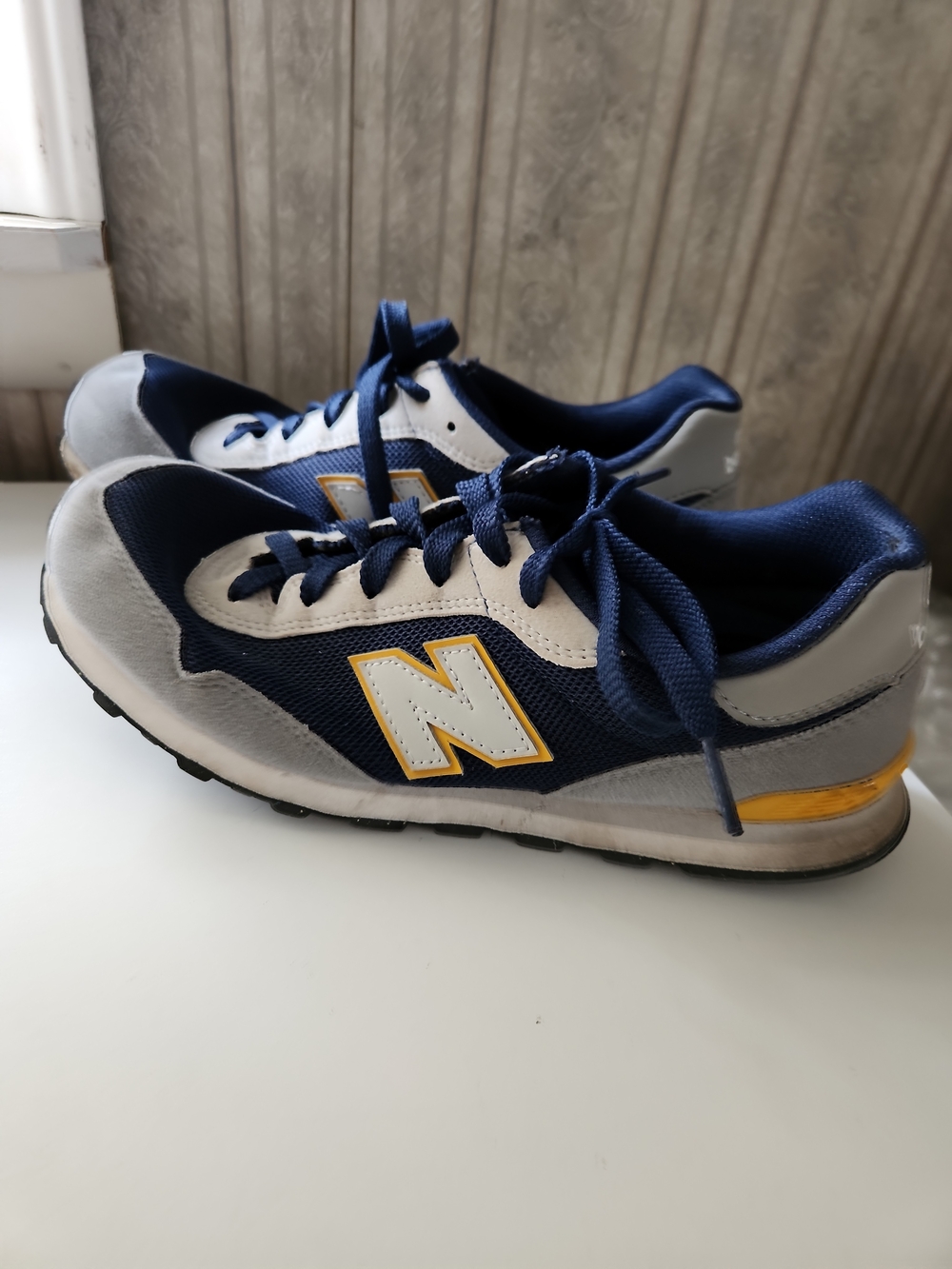 New Balance Navy, Gray and Yellow Sneakers